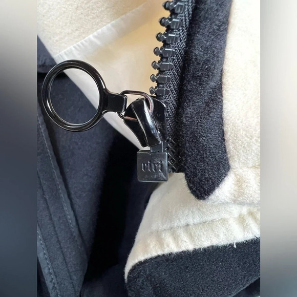 AKRIS PUNTO WOMENS MOCK NECK FULL ZIP BLAZER JACKET CREAM BLACK SIZE US 8 WOOL - Picture 9 of 13